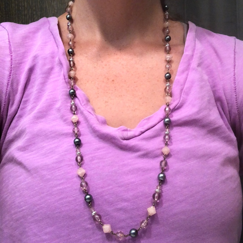 Pink beaded necklace